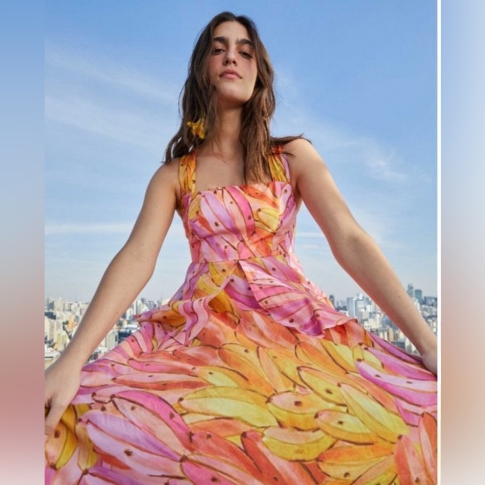 NWT FARM RIO BANANA DRESS